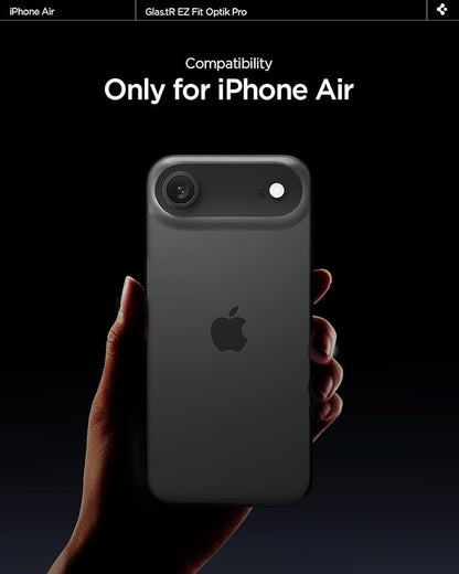 Spigen Camera Lens Screen Protector [GlasTR EZ Fit Optik Pro] Designed for iPhone Air [Case Friendly] - Black [2 Pack]