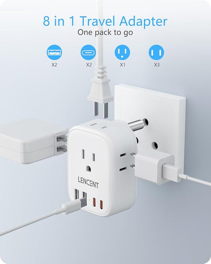 LENCENT South Africa Plug Adapter, Type M Adapter for South Africa | 4 American Outlets, 4 USB Ports(2 USB C), Type M Plug Converter for US to Bhutan Botswana Namibia Lesotho Nepal Sri Lanka