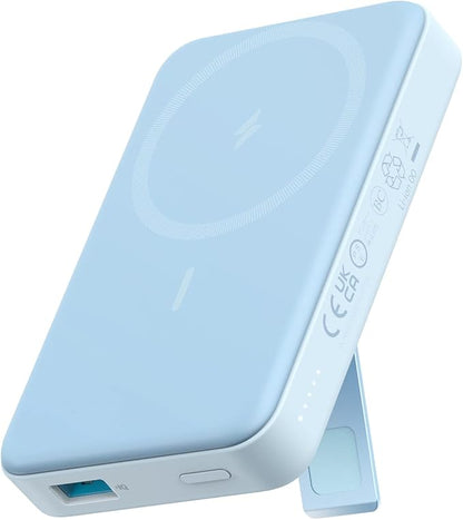 Anker 633 Magnetic Battery, 10,000mAh Wireless Portable Charger, 20W USB-C Power Bank with Stand, Magsafe-Compatible for iPhone 16/15/14 Series (Blue)