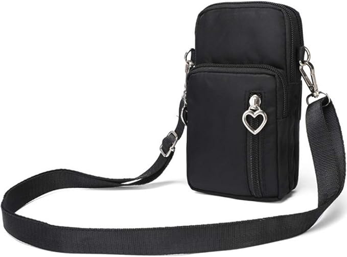Outdoor Sweat-Proof Running Armbag Cross-Body Shoulder Casual Wallet Purse Crossbody Bag Gym Fitness Cell Phone Key Holder for iPhone 13 12 Pro Max Xs Max/Xr,Galaxy Note 10, P30 Pro,Black