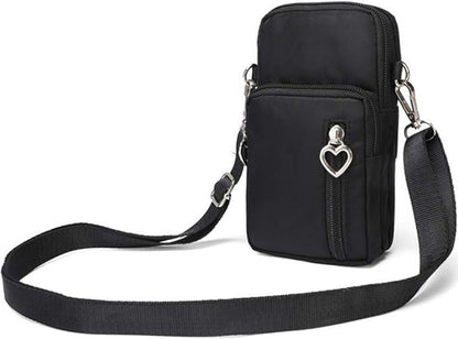 Outdoor Sweat-Proof Running Armbag Cross-Body Shoulder Casual Wallet Purse Crossbody Bag Gym Fitness Cell Phone Key Holder for iPhone 13 12 Pro Max Xs Max/Xr,Galaxy Note 10, P30 Pro,Black