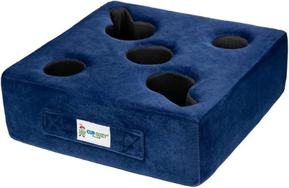 The Original Cup Cozy Pillow-As Seen on TV-The World's Best Couch/Sofa/Bed/Car Cup Holder Pillow and Caddy for Drinks/Snacks/Remotes! (Blue, 5 Hole)