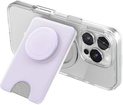 PopSockets Kick-Out Wallet for MagSafe, Adjustable Kickstand, Magnetic Stand, White - Opalescent White