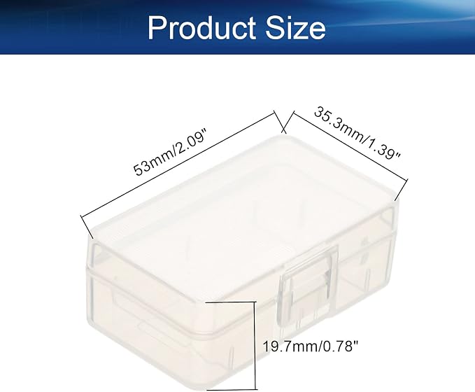 Heyiarbeit Battery Organizer Box PP Battery Storage Case Battery Holder Storage for 9V Carrying Battery Transparent 5Pcs