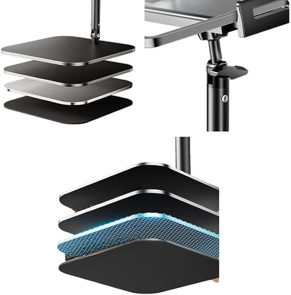 Adjustable Overhead Phone Stand for Desk, Black Metal Articulating Arm Mount, Desktop Video Recording Tripod, Live Streaming Photography Holder