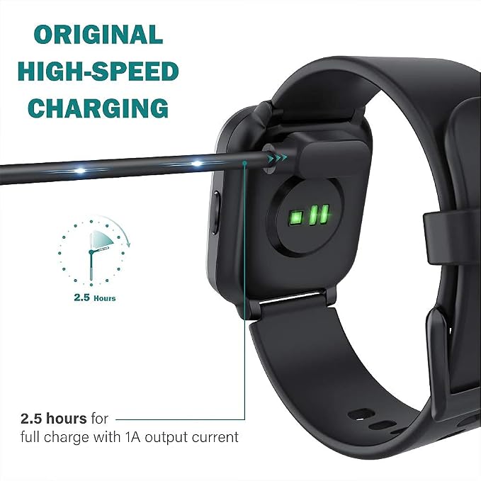 Compatible with COOSPO HW807 Heart Rate Armband Charger, 2 Pin Magnetic USB Replacement Charging Compatible with COOSPO Heart Rate Monitor Armband HW706 / HW807 /HW702 (2 Pack-Black+Black)