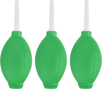 PATIKIL Soft Tip Air Blower Dust Blaster, 3 Pcs Rubber Bulb Air Pump Dust Blower Cleaner Cameras Lens Cleaning Tool with Long Nozzle for Camera Lens Computer Keyboard, Green/White