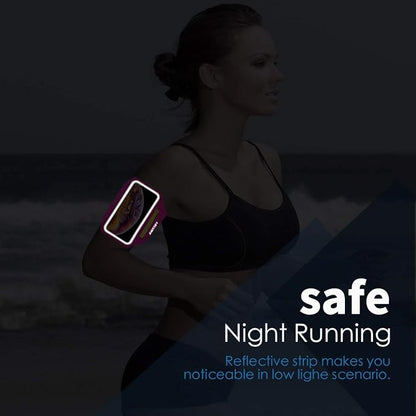 Running Armband with Earphone Bag Cell Phone Armband for iPhone 17 16 15 Pro 14 Plus 13 11 XR, Galaxy S24/S10 Water Resistant Sports Phone Holder Case & Zipper Slot Car Key Holder for 6.7 inch Phone