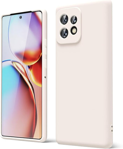 oakxco for Motorola Moto Edge Plus 2023 Case Silicone, Thin Slim Grip Soft Rubber Gel Protective Phone Case for Women, Matte Plain Solid Color Aesthetic Cute Girly Case with Camera Cover, Beige Stone