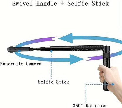 27in/70cm Invisible Selfie Stick for insta360 X5/X4/GO3/ONE X/DJI OSMO Aluminum Alloy Extension Rod Telescoping Pole Auto-Removed in 360° Shots