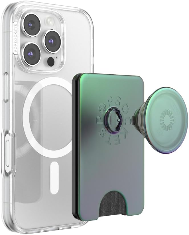 PopSockets Kick-Out Wallet for MagSafe, Adjustable Kickstand, Magnetic Stand, Green - Nightshade