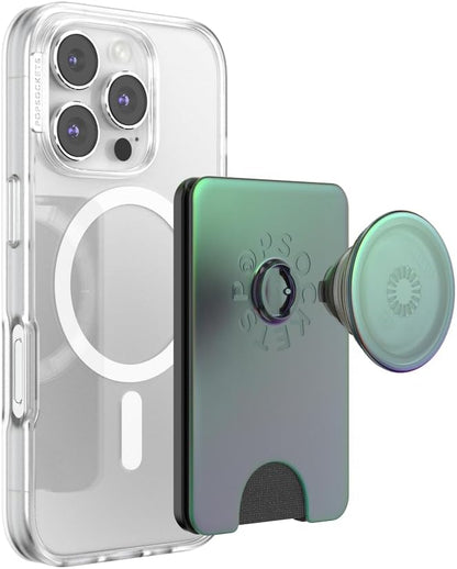 PopSockets Kick-Out Wallet for MagSafe, Adjustable Kickstand, Magnetic Stand, Green - Nightshade