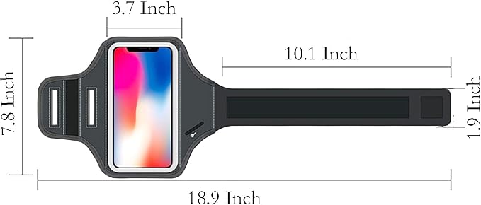 Waterproof Cell Phone Armband, 6.8 Inch x 3.2 Inch Enlarge Phone Bag Phone for Running, Footing, Sports and Mountaineering (Black)