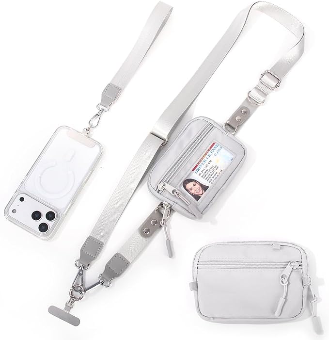 Crossbody Body Phone Holder for Women, New Phone Strap with Zippered Pouch, Adjustable Crossbody Strap