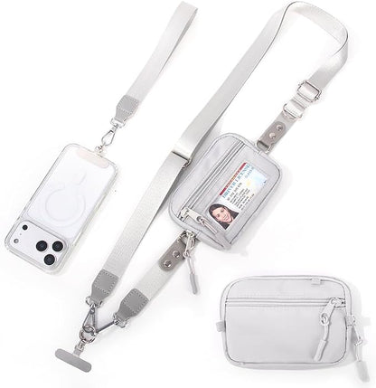 Crossbody Body Phone Holder for Women, New Phone Strap with Zippered Pouch, Adjustable Crossbody Strap