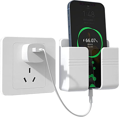 CEI&BPY Wall Mount Phone Holder, Phone Stand with Self Adhesive. Phone Holder for Charging and RV for iPhone and Android (1Pc,Black)