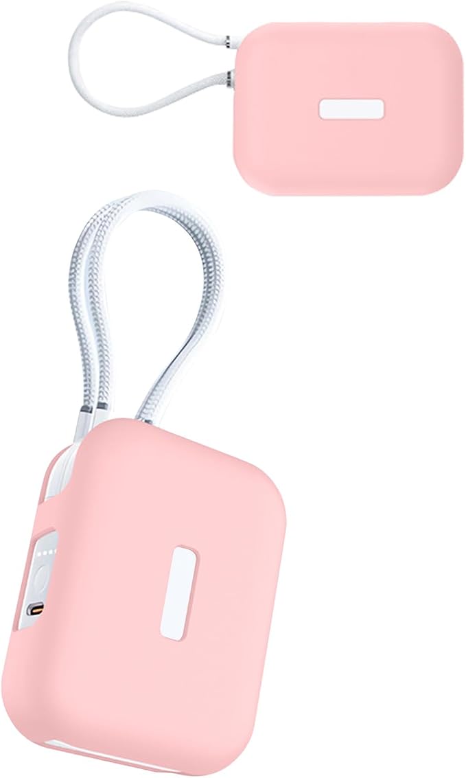Silicone Protective Case Compatible with TORRAS EasyGo Power Bank 45W Ultra-Fast Charging 10000mAh, Full-Body Protective Cover with Precise Cutouts, Shockproof & Scratch-Resistant Sleeve (Pink)