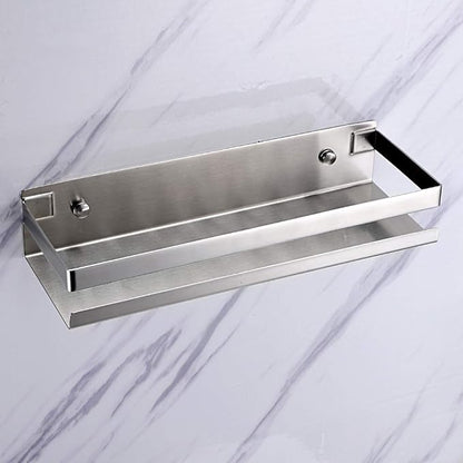 OwnMy Bathroom Shower Shelf Stainless Steel Bath Kitchen Basket Shower Caddy Rack, Rustproof Metal Bathroom Storage Floating Shelves Wall Mounted Shower Corner Rectangular Shelf - 12 Inch Silver