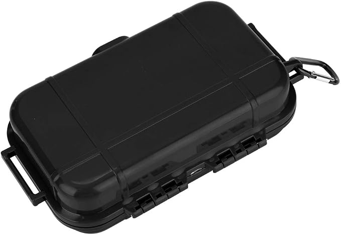 Tiiyee Small Waterproof Boxes of Plastic Case Shockproof Airtight Container Case Portable Airtight Carry Box Black Dry