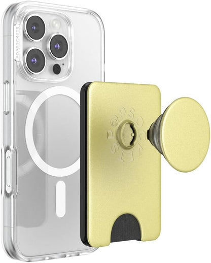 PopSockets Kick-Out Wallet for MagSafe, Adjustable Kickstand, Magnetic Stand, Gold - Painted Gold