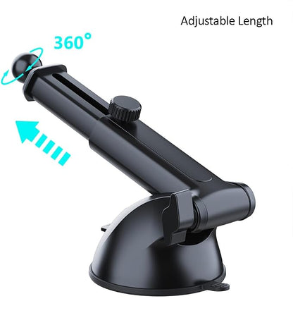 Kamon Suction Cup Replacement for Car Phone Mount –17mm Ball Joint Extendable Arm (4.5–6.5 in), Dashboard & Windshield Fix, Compatible with Magnetic & Clamp Holders (M16)