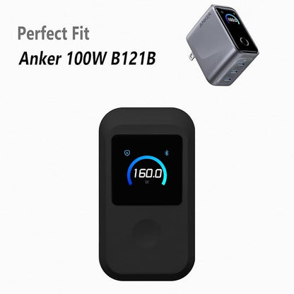 Geiomoo Soft Silicone Case for Anker Prime 160W Charger, Flexible Scratch Resistant Cover (Black)