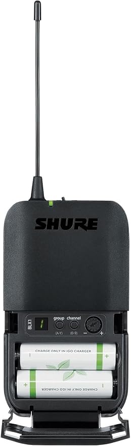 Shure BLX14/CVL Wireless Microphone System - 14-Hour Battery Life, 300 ft Range, UHF | Includes CVL Lavalier Mic, Bodypack Transmitter, Single Channel Receiver | H10 Band (BLX14/CVL-H10)