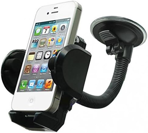 Compatible with Galaxy S10, S10e, S10 Plus - Car Mount Windshield Phone Holder Rotating Cradle Stand Window Glass Dock Suction Gooseneck Black Works with Samsung Galaxy S10, S10e, S10+