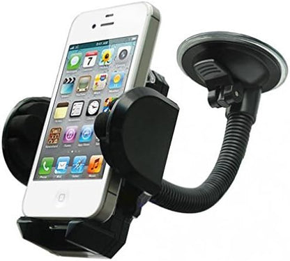 Compatible with Galaxy S10, S10e, S10 Plus - Car Mount Windshield Phone Holder Rotating Cradle Stand Window Glass Dock Suction Gooseneck Black Works with Samsung Galaxy S10, S10e, S10+