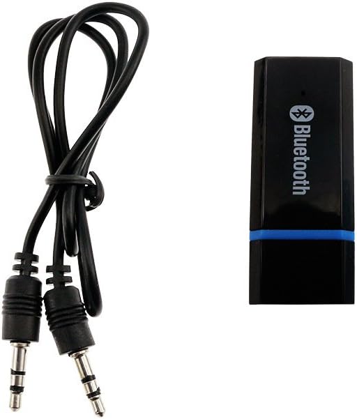 USB Bluetooth Adapter, Bluetooth USB Audio Receiver Wireless Adapter for Home/Car Stereo System, Portable Speakers with AUX in & 3.5mm Cable (Black)