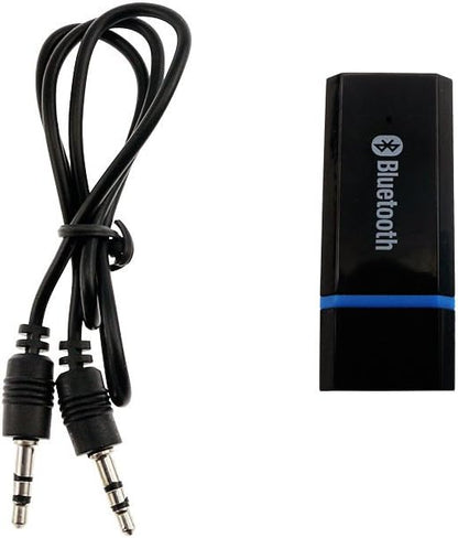 USB Bluetooth Adapter, Bluetooth USB Audio Receiver Wireless Adapter for Home/Car Stereo System, Portable Speakers with AUX in & 3.5mm Cable (Black)