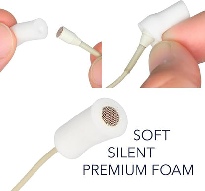 URSA Foamie Sleeves for Lavalier Microphones – Discreet Mic Covers to Reduce Clothing Noise, Protect Against Sweat & Light Wind – Pack of 12 (White)