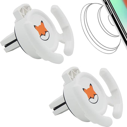 Car Vent Mount Holder 2 Pack - Compatible with Popsocket - Car Mount made for Pop Socket Grips Collapsible Phone Holder for Pop Mount with Secure AC Vent Clip, Horizontal Air Vent ONLY (White)