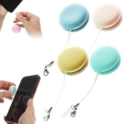 Macaron Phone Screen Cleaner, 2026 New Mobile Phone Screen Wipe, Portable Cell Phone Screen Cleaning Tool, Multifunctional Eyeglasses Cleaner for Office Travel (4PCS)