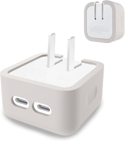 Case for Apple 35W Power Adapter – Soft Silicone Protective Cover for Dynamic Charger,Shockproof Dustproof Charging Block Protector Sleeve[Grey]