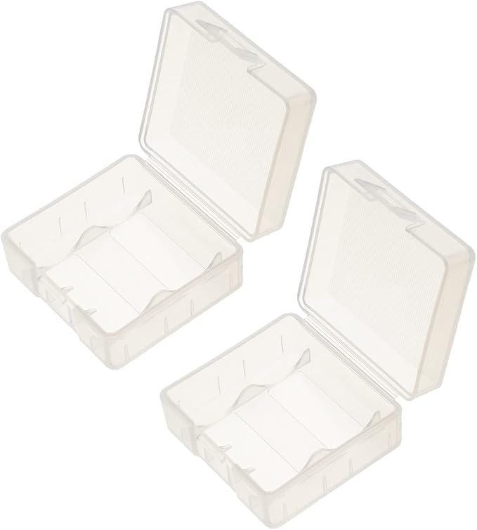 Heyiarbeit 2Pcs 18350 Battery Case Battery Storage Box Organizer Battery Storage Case Holder for 18350, Transparent