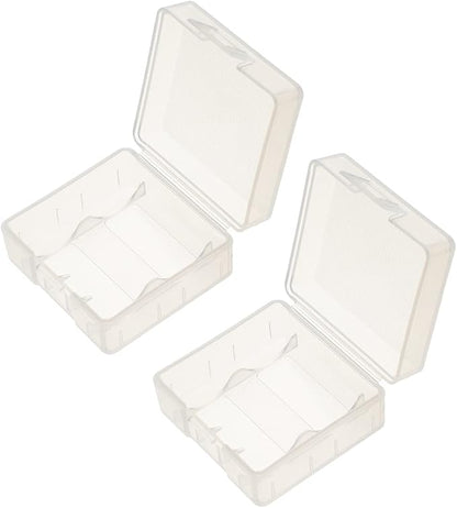 Heyiarbeit 2Pcs 18350 Battery Case Battery Storage Box Organizer Battery Storage Case Holder for 18350, Transparent
