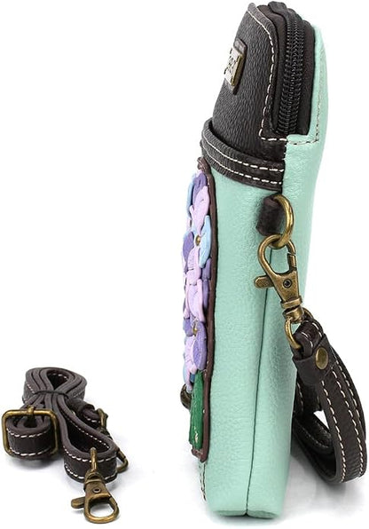 CHALA Plant Life Collection Cell Phone Crossbody Purse-Women PU Leather/Canvas Multicolor Handbag with Adjustable Strap
