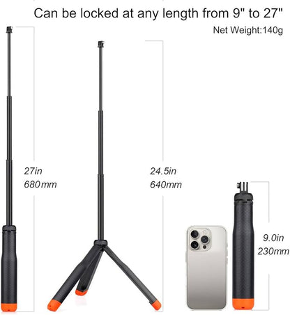 Floating Selfie Stick for GoPro Hero 13 12 11 10 9 8 Mini Max Fusion Session, DJI OSMO Action 6 5 Pro 4, AKASO Brave EK7000, 4 in 1 Underwater Waterproof Pole Monopod Hand Grip Tripod Stand