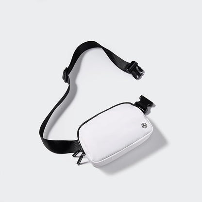 Pander Two Way Zipper Fanny Pack Nylon Everywhere Belt Bag for Women, Water Repellent Waist Packs, Crossbody Bags with Adjustable Strap (White).