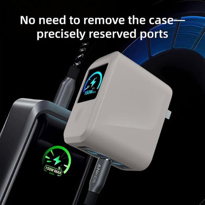Charger Case Compatible with Anker GaNPrime 160W, for Silicone Protection & Portable Cover (Black)
