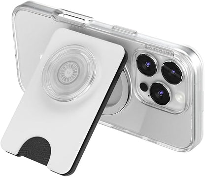 PopSockets Kick-Out Wallet for MagSafe, Adjustable Kickstand, Magnetic Stand, White - White