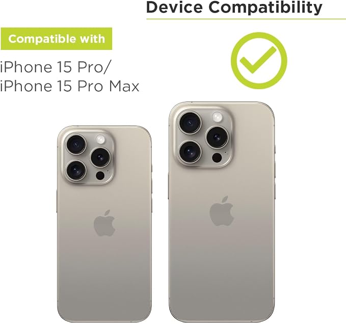 PureGear Camera Lens Protector for Apple iPhone 15 Pro & 15 Pro Max, Protects Camera Lens from Drops & Scratches, Ultra-Thin HD Tempered Glass Individual Ring Cover Lens Protectors-Iridescent