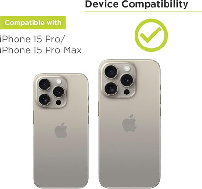 PureGear Camera Lens Protector for Apple iPhone 15 Pro & 15 Pro Max, Protects Camera Lens from Drops & Scratches, Ultra-Thin HD Tempered Glass Individual Ring Cover Lens Protectors-Iridescent