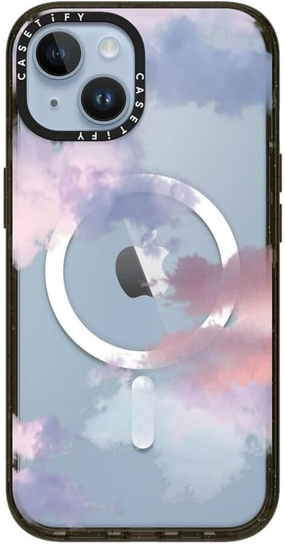 CASETiFY Impact iPhone 14 Case [4X Military Grade Drop Tested / 8.2ft Drop Protection/Compatible with Magsafe] - Clouds - Glossy Black