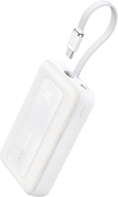 Anker Zolo Power Bank (2025 Upgraded Version), 20,000mAh 30W High-Speed Portable Charger with Built-in USB-C Cable, Battery Pack for iPhone 17/16 / 15 Series, Galaxy, and More
