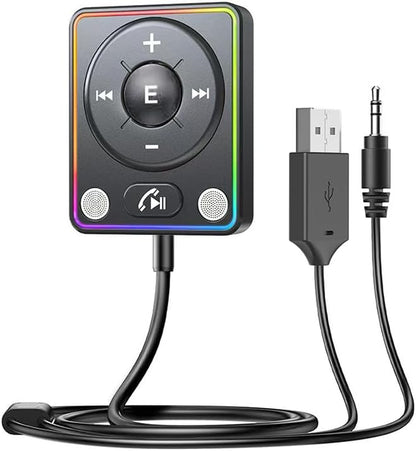 Bluetooth 5.4 AUX Car Adapter CVC8.0 Technology and Built-in Filter Effectively Multifunction Button& Plug-and-Play Bluetooth Receiver for Car Music/Hands-Free Calls/Stereo Audio, Black