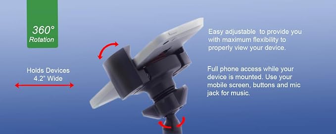 Techmount Universal Motorcycle Control Mount 4-31001-B-TechGripper - The Most Dependable Holder for Phones with or Without a Case! - Extra Strong and Reliable - Adjustable to Fit Most Motorcycles!
