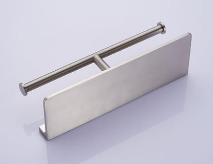 Toilet Paper Holder,Brushed Nickel Double Toilet Paper Roll Holder with Storage Shelf,Wall Mount Brass Toliet Tissue Dispenser for Home and Hotel Bathrooms