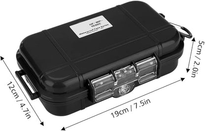 Tiiyee Small Waterproof Boxes of Plastic Case Shockproof Airtight Container Case Portable Airtight Carry Box Black Dry